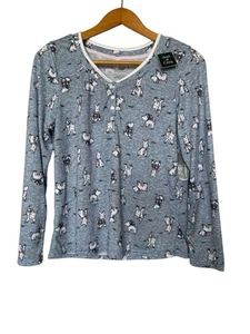 Laura Ashley Womens Size L Shirt Sleep Pajamas Lounge Wear Scottie Dogs Westie - Picture 1 of 3