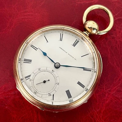 Vintage 1872 Waltham 18s/7j Model 1857 Key Wind Gold Filled Pocket Watch Running - Image 1 of 4