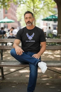 Bayshore U.S. Air Force Logo T-Shirt Schwarz Unisex Grafikdruck NEU XL - Bild 1 von 6