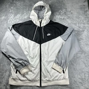 Chaqueta Nike Sportswear Windrunner para Hombres XL Blanca Negra Gris Malla Forrada Cremallera Completa - Imagen 1 de 16