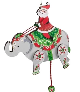 Hallmark Ornament 2022 - Zugschnur Elefant - Weihnachtsmann - Bild 1 von 2