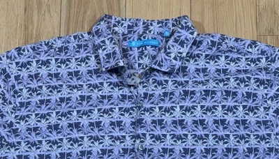 Camisa Tori Richard Para Hombres XL Palmeras Púrpura Estampado Completo Hawaiano Hecha en EE. UU. Foto 1 de 4