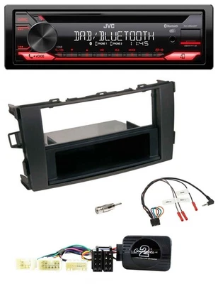 JVC CD DAB USB Bluetooth Lenkrad Autoradio für Toyota Auris 2007-2011 schwarz - Bild 1 von 4