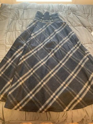 High Waist Full Length Wool Skirt Plaid Tartan Size M - Image 1 of 4
