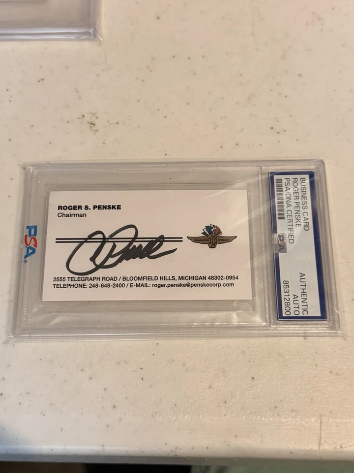 ROGER PENSKE SIGNED MINT BUSINESS CARD PSA/DNA AUTOGRAPH INDY NASCAR TEAM OWNER - Image 1 of 1