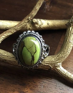 Anillo de plata 925 con piedras preciosas hecho en India talla 6 - Imagen 1 de 5