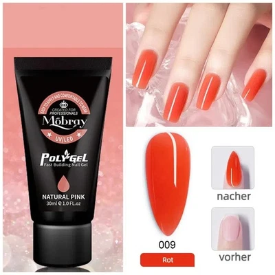 Acrylgel Tube 30g klassische Rot Aufbaugel UV Nagelverlängerung Nagelgel Polygel - Bild 1 von 4