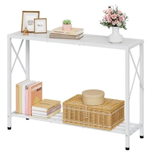 Console Table 41.8”, 2-Tier Entryway Table Narrow Sofa Table with Shelves, En... - Picture 1 of 7