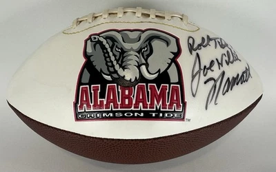 JOE NAMATH NEW YORK JETS SIGNED FULL SIZE ALABAMA BALL W/ INSCRIPTION - JSA - Image 1 of 4