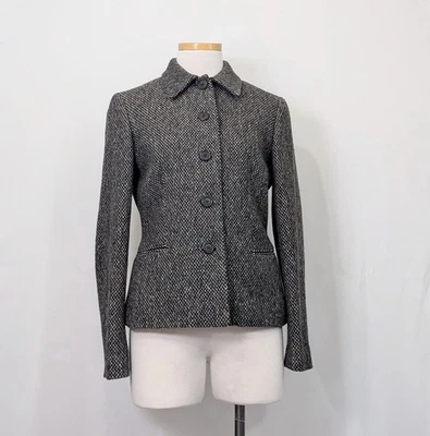 Chaqueta Blazer Ralph Lauren Gris Tweed Mezcla Lana Misses Talla 4 Foto 1 de 4