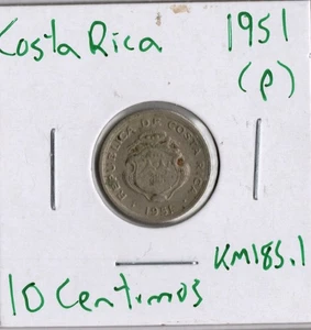 Münze Costa Rica 10 Centimos 1951 (p) KM185.1 - Bild 1 von 2