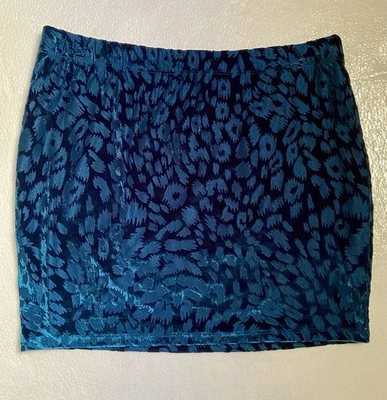 Minifalda Mudd Cintura Elástica Azul Teal Terciopelo Suave Junior/Mujer Grande Foto 1 de 4