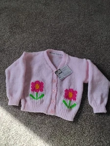 Hand knitted baby Cardigan 12-18 months - Picture 1 of 2