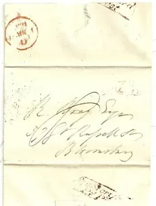 c.1830 BISHOPS STORTFORD PENNY POST & No 7 R/H REVERSED N TO R BRAY IN LONDON - Picture 1 of 2