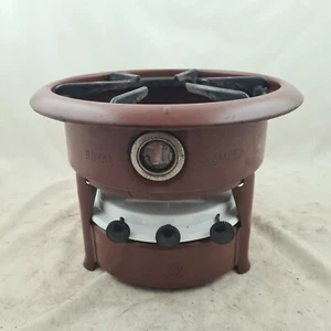 Vtg. BK Enamelware Stove Kerosene 3-wick Enamel camping cooker Paraffin Brown - Picture 1 of 12