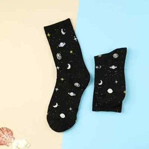 NEW Space/Stars/Moon/Planets Novelty Socks UK 4-7 Gift **UK SELLER** - Picture 1 of 1