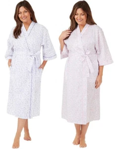 Women's Poly Cotton Floral Dressing Gown Robes Wrap by Marlon MN18 10-30 - Picture 1 of 13