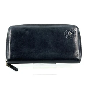 CHANEL Camellia Leather Bifold Wallet black - Picture 1 of 23