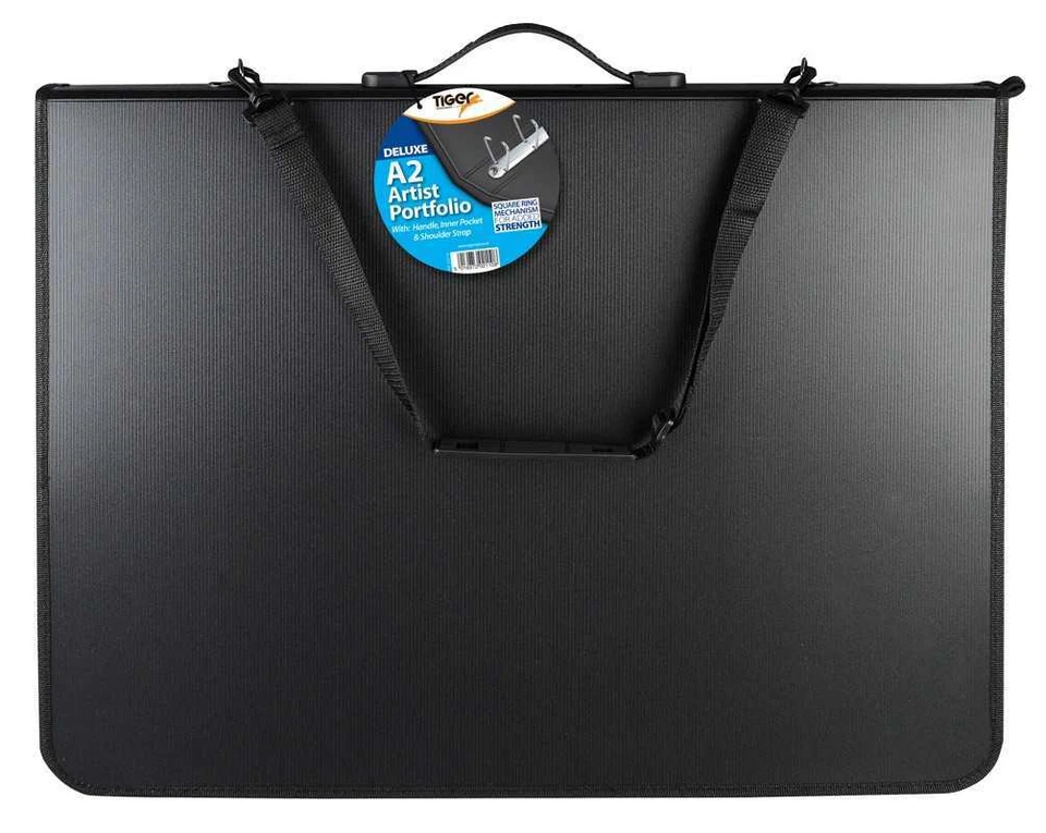 A2 PORTFOLIO DELUXE RING BINDER ART ARTIST PRESENTATION CASE FOLDER WITH STRAP - Image 1 of 1