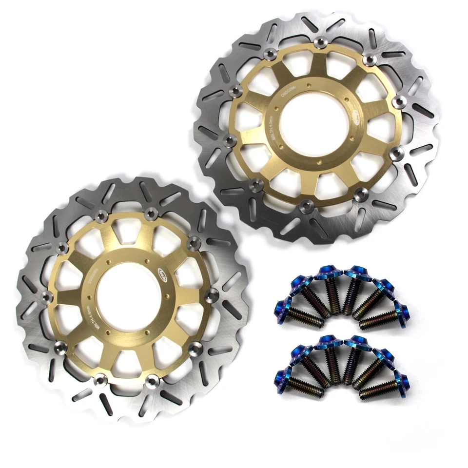 Front Brake Disc Rotors + Mounting Bolts For Honda CBR929RR 00-01 CBR954RR 02-03 - Image 1 of 4