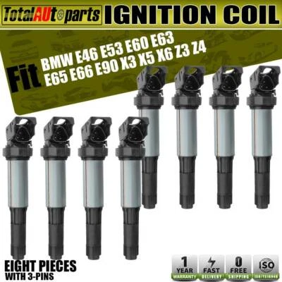 Novo conjunto de 8 bobinas de ignição para BMW F10 E60 E63 E65 E71 E72 X5 X6 M5 12131712219 - Imagem 1 de 4
