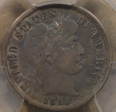 1892 Barber Dime 10c PCGS Certified XF40 - Image 1 of 4