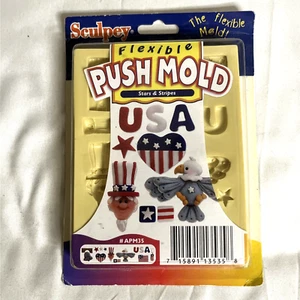 Sculpey Push Mold Flexible Faces Stars Stripes USA Sealed 2001 - Picture 1 of 6