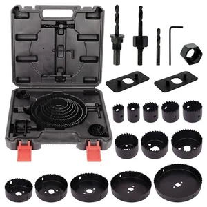 BLOSTM 21PCS Hole Saw Kit Set 19mm - 152mm Drill Bits Circular Cutting Wood PVC - Picture 1 of 6