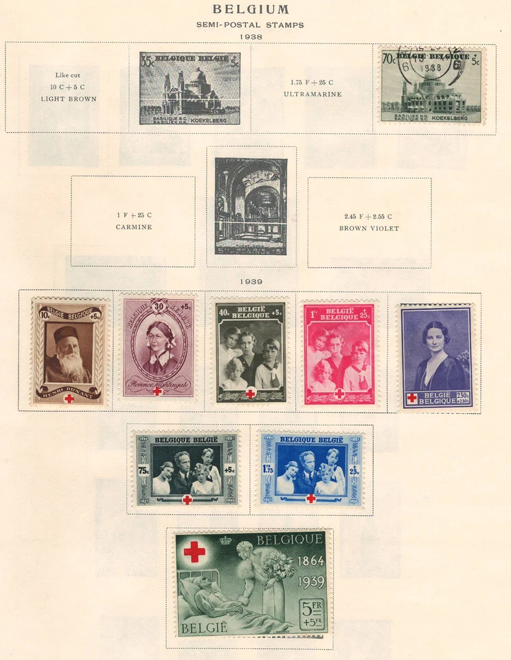 BELGIUM 1939  Very Fine Mint Semi-Postal Stamps Hinged on List Scott # B233-B240 - Image 1 of 1