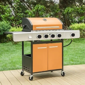 Propane Gas Grill 4 Burners Stainless Steel Cooking Grill Outdoor BBQ 48000 BTU - Picture 1 of 11