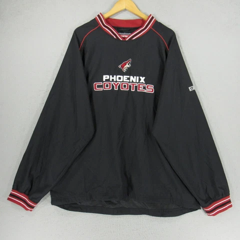 Phoenix Coyotes CCM Jacket Mens Extra Large Black Long Sleeve Hockey Pullover Cover