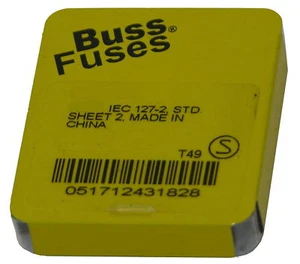 Fusibles de vidrio Bussmann 1 amperio serie AGX 1/4x1" de 5 unidades, AGX-1 - Imagen 1 de 1