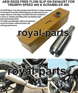 "AEW EDGE FREE FLOW SLIP ON EXHAUST" FIT FOR TRIUMPH SPEED 400 & SCRAMBLER 400 - Picture 1 of 19