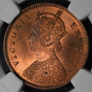 India British 1880(C) 1/4 Anna NGC MS64RB Certified - Picture 1 of 6