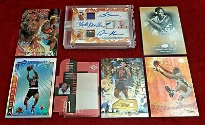 Gold Topps Chrome Finest Fleer Panini Prizm UD Refractor Dennis Rodman Auto Gold - Image 1 of 3
