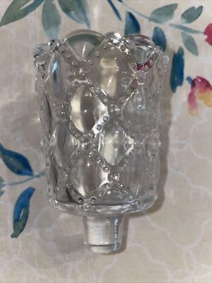 Vintage Small Clear Partylite Quilter Candle Holder  - Image 1 of 4