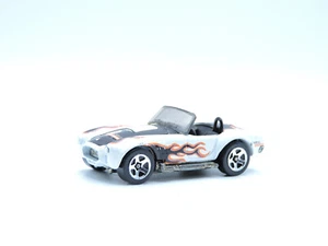 Hot Wheels Shelby Cobra Sports Car White Flames Diecast 1/64 Scale Opening Hood - Picture 1 of 9