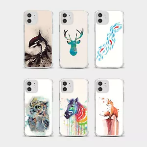 CASE FOR IPHONE 15 14 13 12 11 SE 8 PRO SHOCKPROOF PHONE COVER WILD ANIMALS - Picture 1 of 26