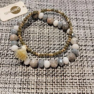 Gemelli stackable bracelet gift stretchy - Picture 1 of 5