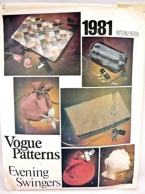 VTG Vogue Pattern 1981 Evening Bag Purse Clutch 1970's with Transfer - Image 1 of 4