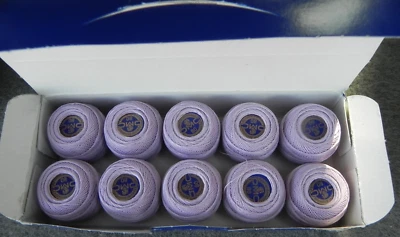 Lot of 10 DMC Lace Thread - 5g Ball. Col. #397 Lilac - Image 1 of 4