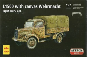 Attacco 1/72 Mercedes Benz L1500A 4x4 Camion Leggero Con Telo - Foto 1 di 1
