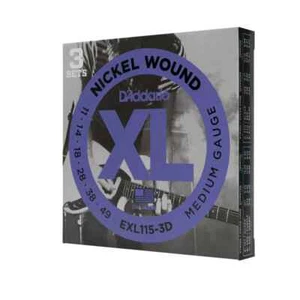 3 Sets EXL115 D'Addario XL Electric Guitar Strings 11-49 Medium EXL115-3D - Picture 1 of 7