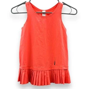 Lululemon Ivivva Coral Sleeveless Pleated Irish Dance School Logo Tank Top Sz 8 - Picture 1 of 10