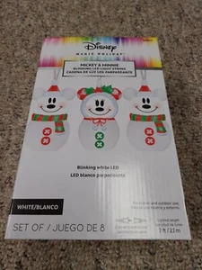 Disney Mickey & Minnie MultiFunction White LED Christmas String Lights NEW NIB  - Picture 1 of 6