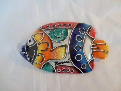 Placa colorida de peces tropicales de terracota Panamá Foto 1 de 4