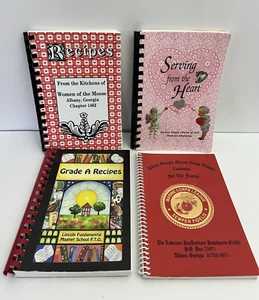 Lot of 4 Vintage Spiral Cookbooks & Kitchen Recipes from Albany, Georgia GA - Imagen 1 de 14