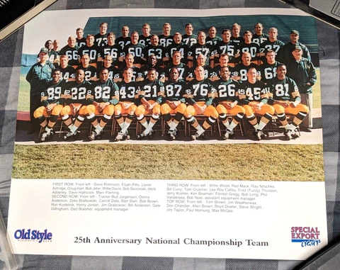 GREEN BAY PACKERS TEAM BART STARR / RAY NITSCHKE 25TH ANN NATIONAL CHAMPS POSTER Cover