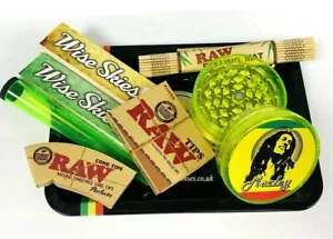 Wise Skies Rolling Tray Set Marley Crusher Raw Rolling Mat Raw Cone Tips Holder - Picture 1 of 1