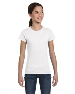 LAT Apparel 2616 Girls Fine Jersey Tee Top Stylish Plain T-Shirt - Picture 1 of 26